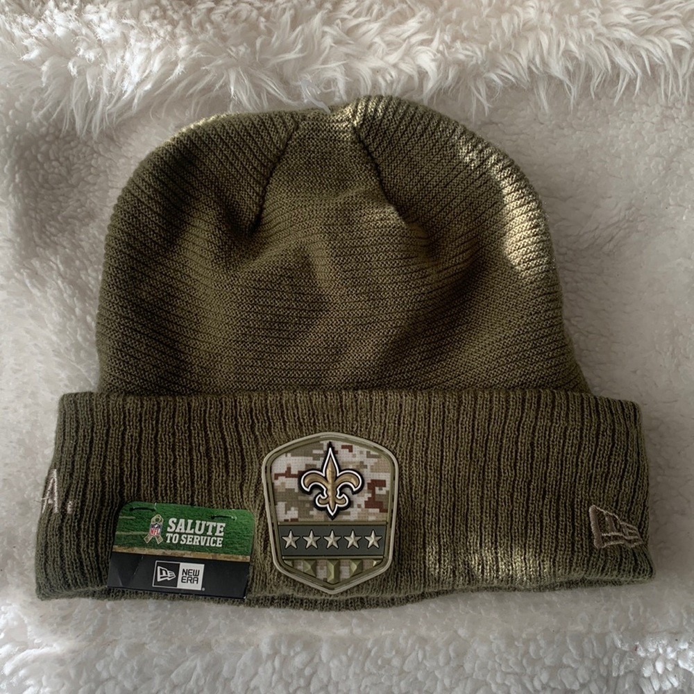 NWT- NFL New Orleans Saints beanie. OD green